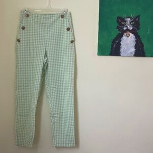 ZARA Spring Green Gingham Trousers